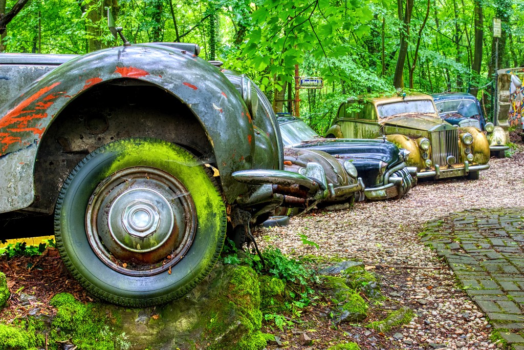 HDR Auto Skulpturen Park museum Neandertal oldtimer urbex decay abandoned derelict abandonne Michael Fröhlich froehlich Duitsland deutschland kunst art